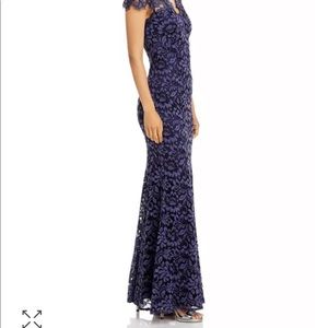 Eliza J navy floral lace gown. Like new - Worn once.